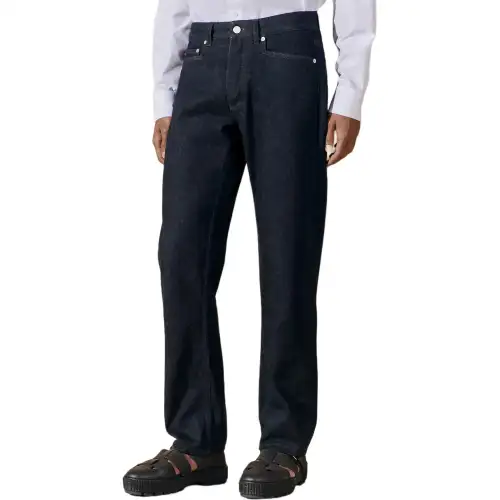 HERMES Jeans Men's Indigo Moderate Straight Fit Pants