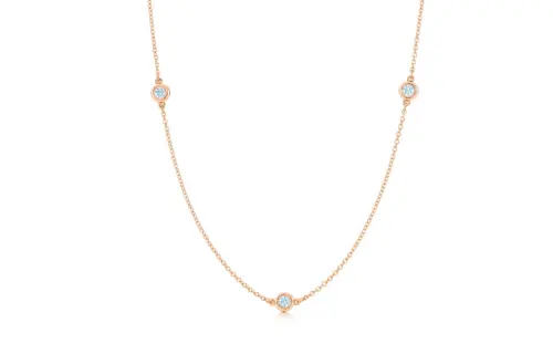 TIFFANY & CO. Tiffany Elsa Peretti® Diamonds by the Yard™ Diamond Necklace Women's Rose Gold
