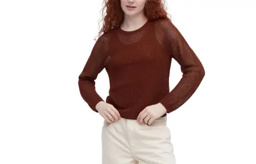 UNIQLO Knitwear Women's Light Umber Crew Neck Thin Other