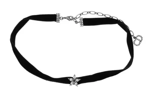 DIOR Crystal Necklaces Women's Black