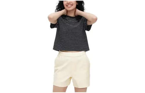 UNIQLO Denim Shorts Women's Ivory Moderate Straight Fit Pants