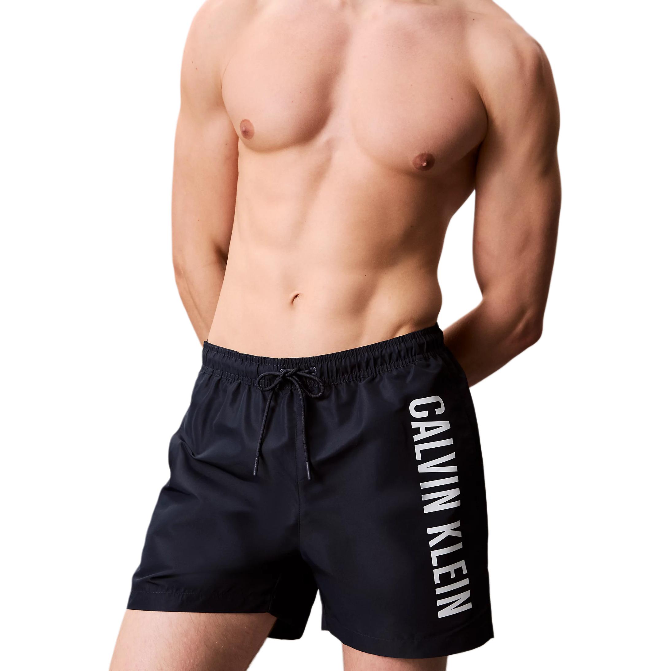 CALVIN KLEIN INTENSE POWER series simple letters comfortable mesh lining lace-up swimming trunks European version men's style