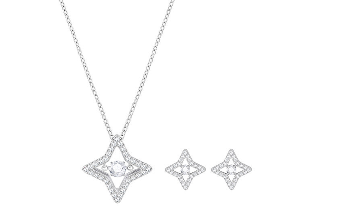Женское колье Swarovski Sparkling Dance (серебристое)
