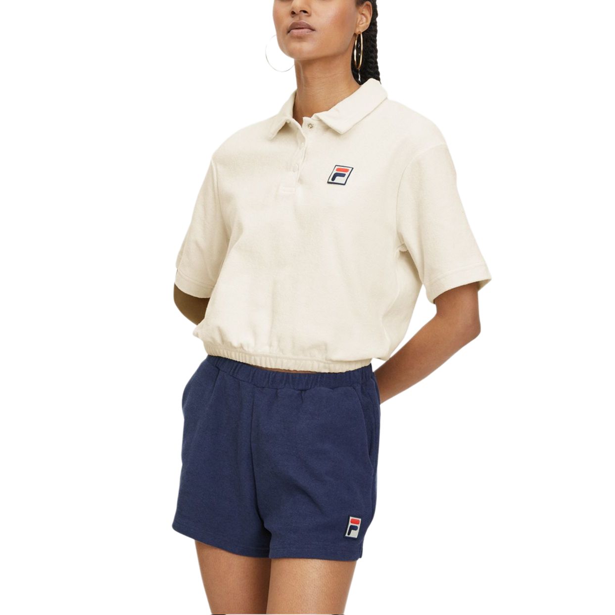 Женская футболка Polo Fila LUSAKA (бежевая)