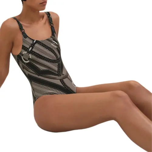 HERMES One piece Swimsuit Women's Smoked Brown