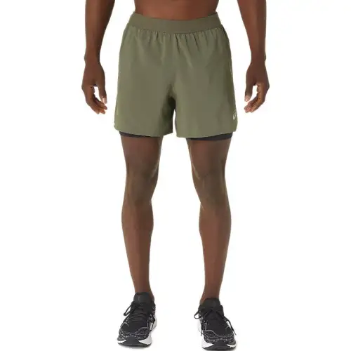 Asics ROAD 2 N 1 5IN Casual Shorts Men's Mantle Green