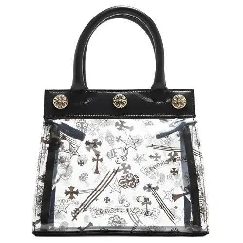 Chrome Hearts Patchwork Leather Tote Bag, Shopping Bag, Handbag Women's Black