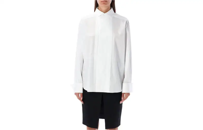 SAINT LAURENT Straight Hem Poplin Shirt