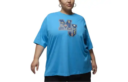 Nike x Jordan Drop Shoulder Sleeve T Shirt Women's Blue