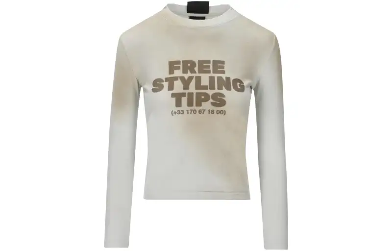 Balenciaga Dirty Vintage Effect Long Sleeved T Shirt