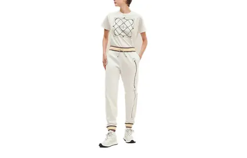 HERMES Casual Pants Women's White Moderate Cuffed Pants