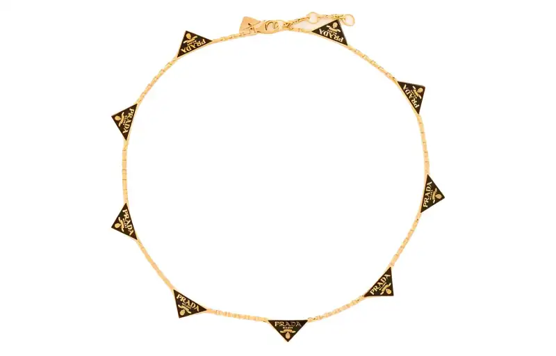 PRADA Metal Necklaces Women's Gold/Black