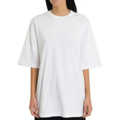 Balenciaga T Shirts Women's White Crew Neck Moderate Straight Fit