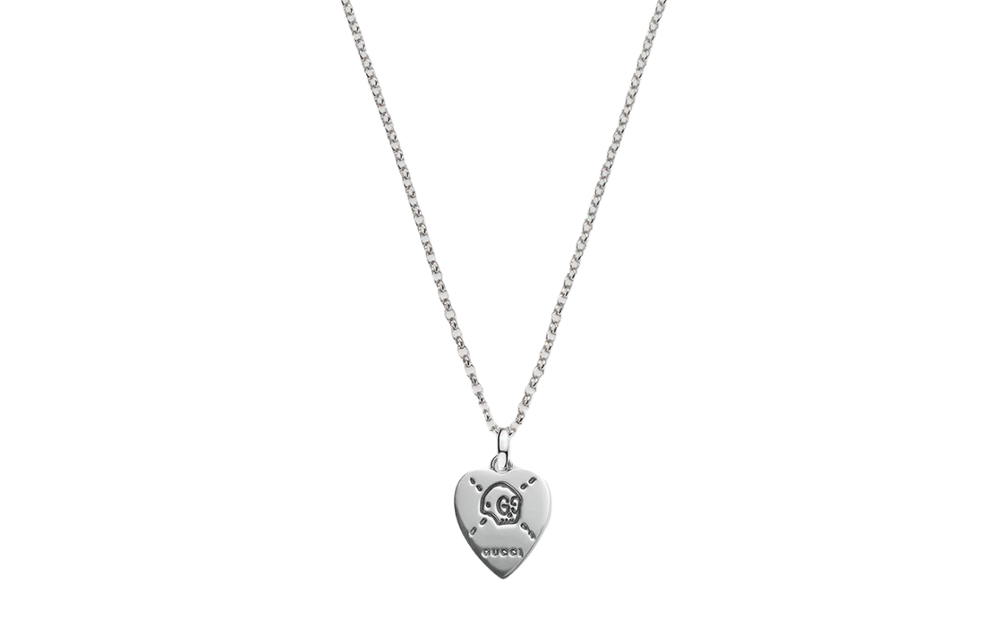 GUCCI Ghost 925 Sterling Silver Necklaces Unisex Silver