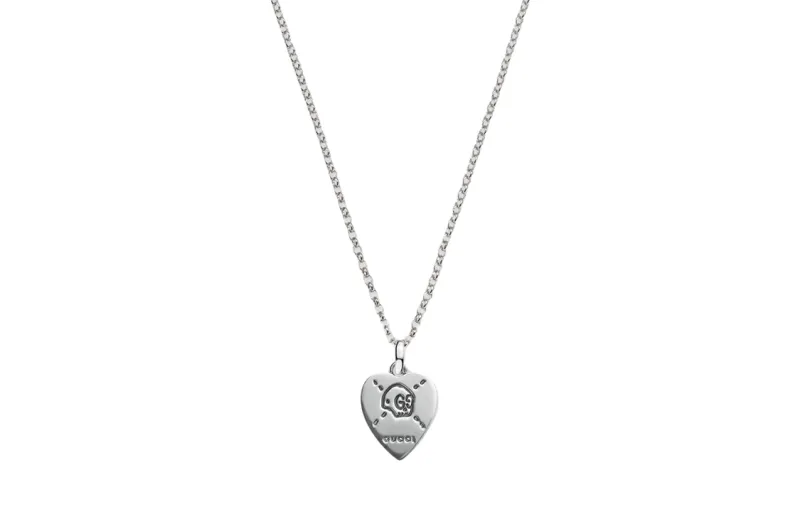 GUCCI Ghost 925 Sterling Silver Necklaces Unisex Silver