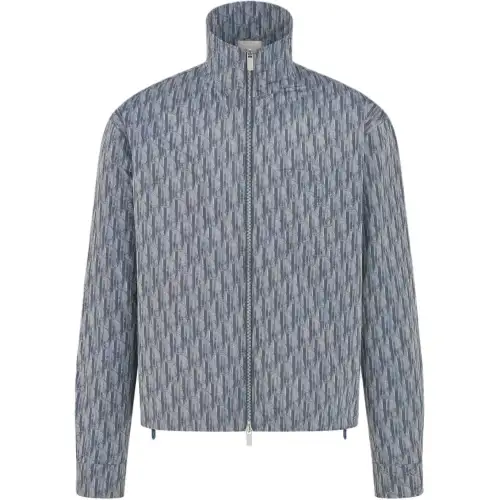 DIOR Shirts Men's Blue Stand Collar Moderate