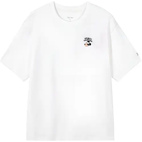 Li Ning T Shirts Women's White Crew Neck Moderate Straight Fit