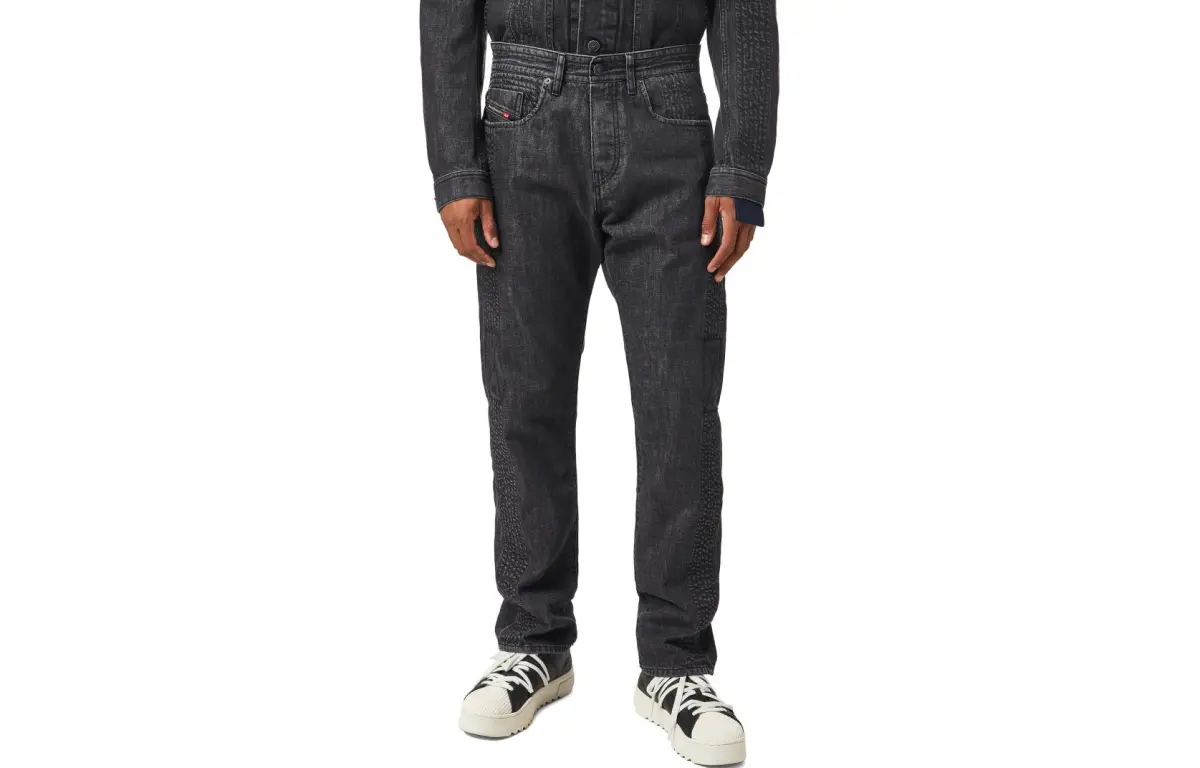 DIESEL Jeans Men's Black Gray Color Moderate Straight Fit Pants