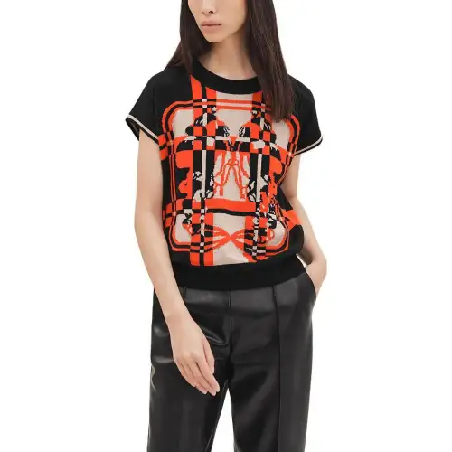 HERMES Knitwear Women's Red Crew Neck Moderate Other
