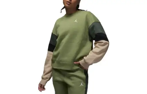 Jordan Sweatshirts Women's Oil Green Crew Neck Moderate Regular