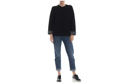 KENZO Sweaters Women's Black Crew Neck Moderate Other