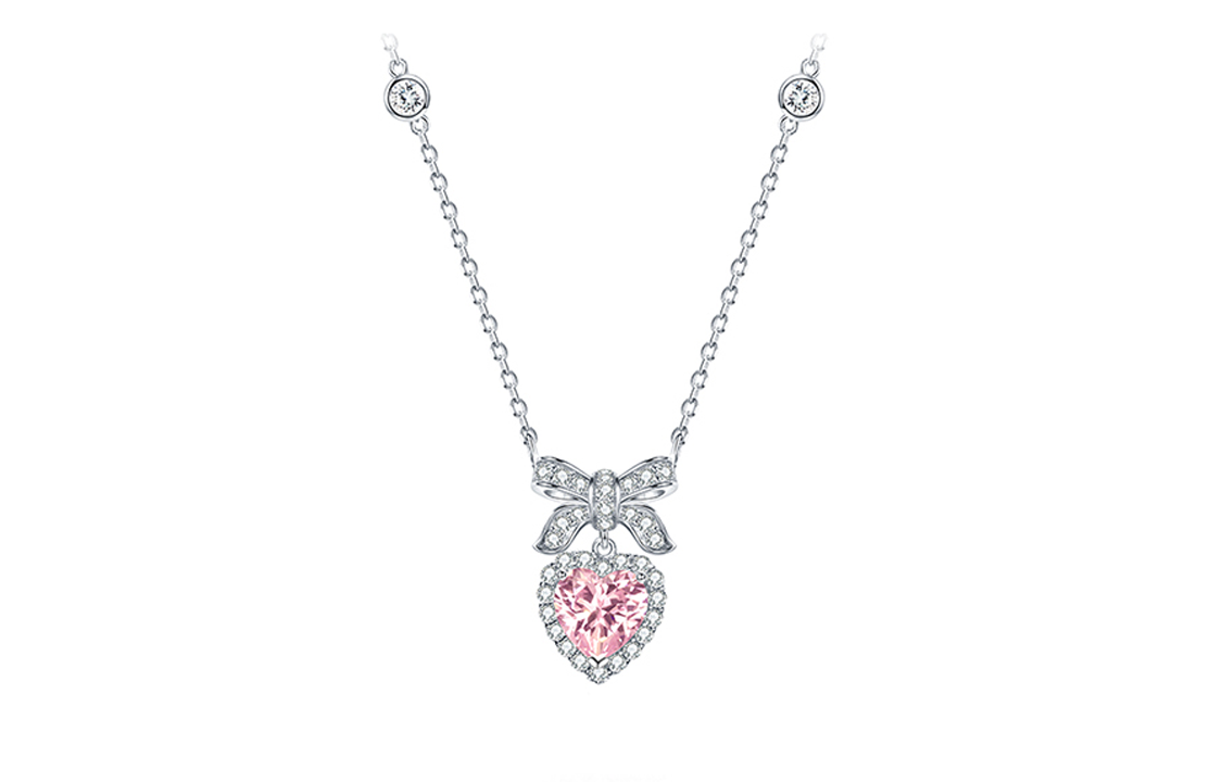 FANCI Lively Bowknot Collection 925 Sterling Silver Shell Pearl Synthetic Cubic Zirconia Necklaces Women's