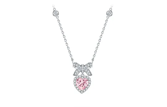 FANCI Lively Bowknot Collection 925 Sterling Silver Shell Pearl Synthetic Cubic Zirconia Necklaces Women's