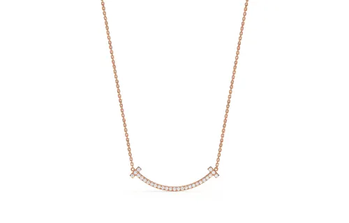 TIFFANY & CO. T Necklaces Women's Rose Gold