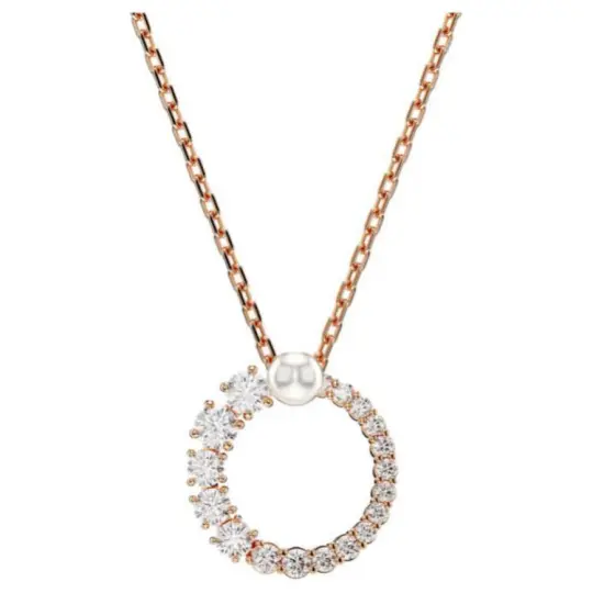 Swarovski Matri Synthetic Cubic Zirconia, Faux Crystal, Faux Pearl Necklaces Women's Rose Gold