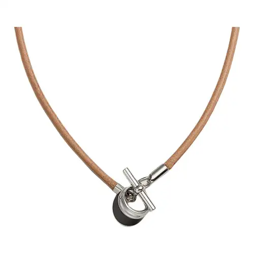 HERMES Metal Necklaces Unisex Brown