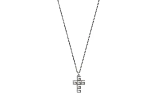 GUCCI 925 Sterling Silver Necklaces Men's Silver