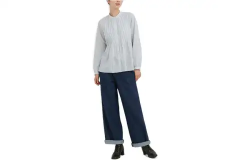 UNIQLO Shirts Women's Pink/Blue Crew Neck Moderate Other