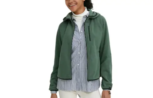 UNIQLO Velvet Jackets Women's Turquoise Hooded Moderate