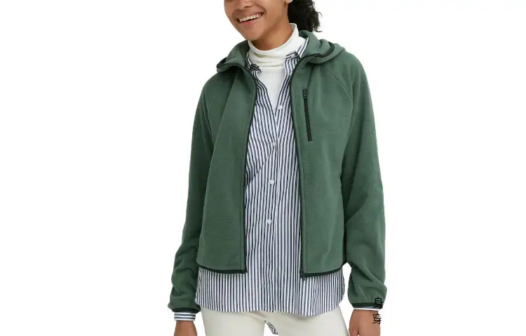 UNIQLO Velvet Jackets Women's Turquoise Hooded Moderate
