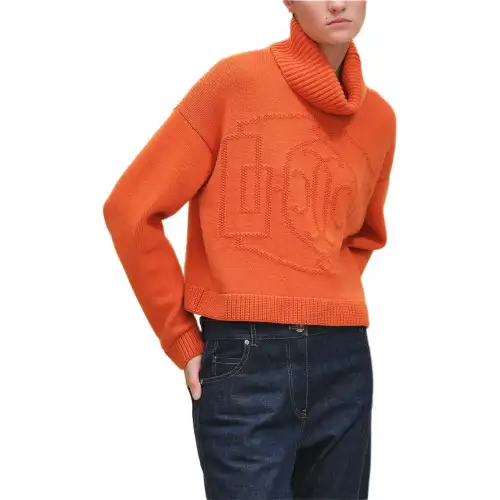 HERMES Cashmere Sweater Women's Orange