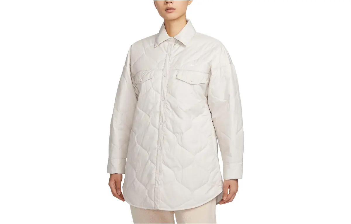Nike Trench Coats Women's White Lapel Moderate