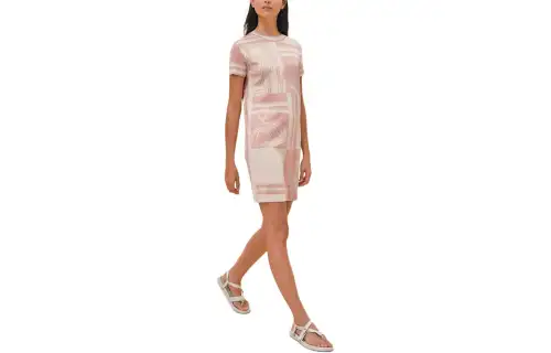 HERMES SS24 Short Sleeved Dress Women's Rose