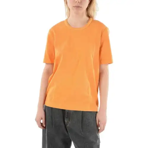Bottega Veneta T Shirts Women's Orange Crew Neck Moderate Straight Fit
