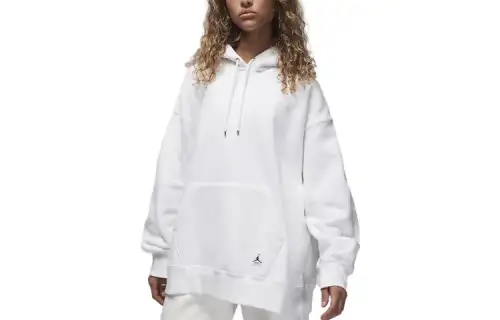 Jordan Sweatshirts Women's White Hooded Moderate Regular