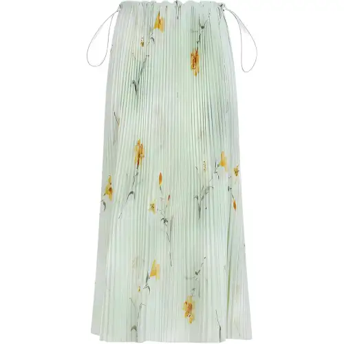 Balenciaga Floral Print Drawstring Skirt