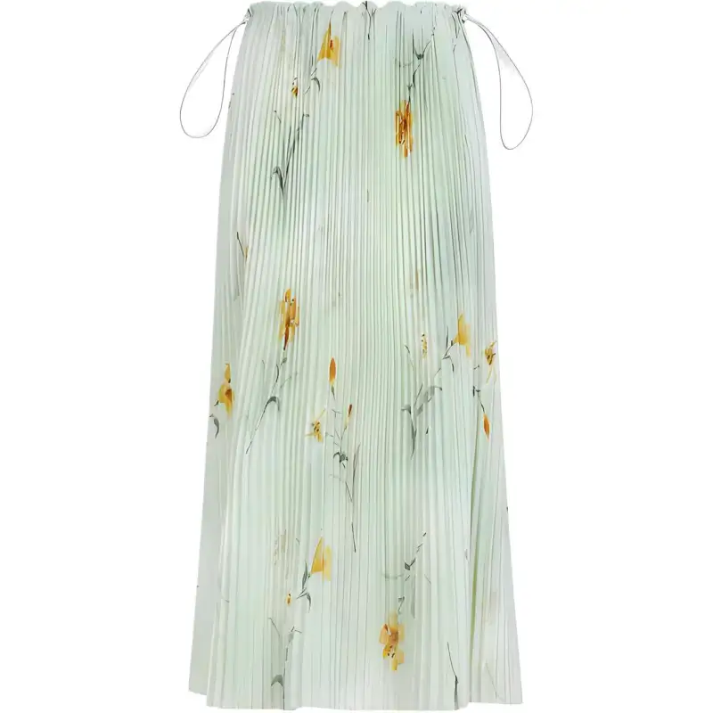 Balenciaga Floral Print Drawstring Skirt