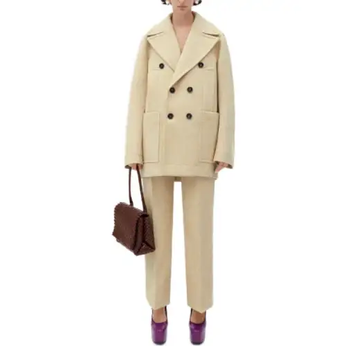 Bottega Veneta FW22 Coat Women's Khaki