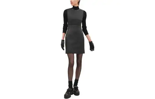 HERMES Sleeveless Dress Women's Black
