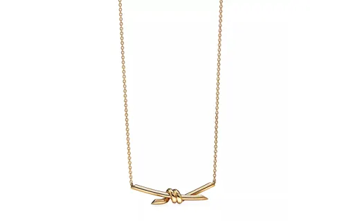 TIFFANY & CO. Knot 18K Gold Necklaces Women's Gold