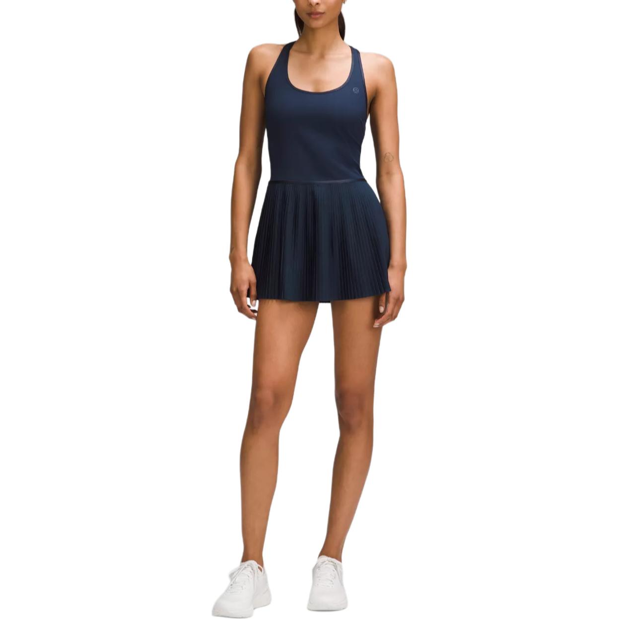 Lululemon Scoop Neck Pleated Sleeveless Dress Women’s Marine Blue