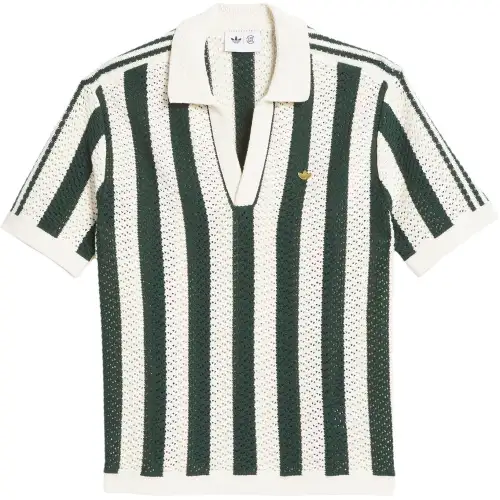 Adidas Originals x Clot flag label striped-pattern polo shirt