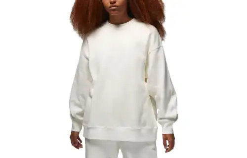 Jordan Sweatshirts Women's White Crew Neck Moderate Regular