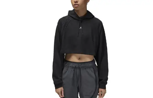 Jordan Sport Sweatshirts Women's Black Hooded Moderate Regular