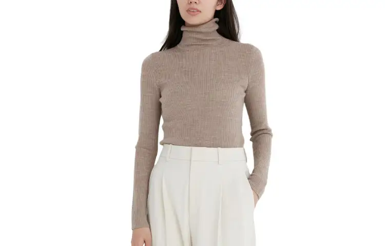 UNIQLO Knitwear Women's Beige Lapel Moderate Other