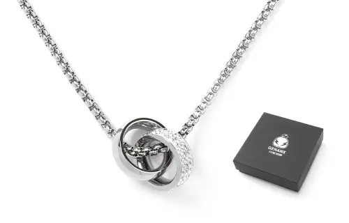 GENANX Titanium Steel Necklaces Unisex Silver White